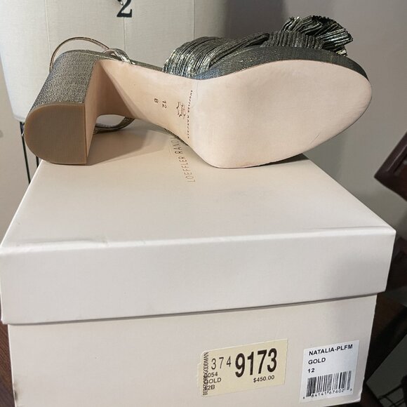 NIB NWT Loeffler Randall Natalia Platform Heels in Gold 12 - Picture 11 of 12